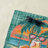 Strandvibes donkergroen strandlaken (In situ)