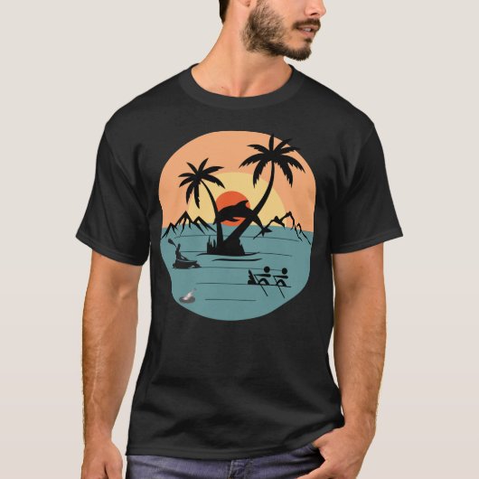  strandvibes: Retro Coastal Design T-shirt (Voorkant)