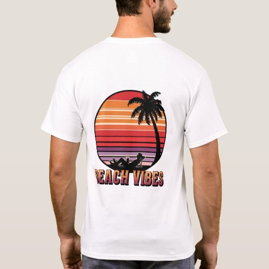 Strandvibes - Retro Sunset T-shirt (Achterkant)