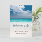 Strandviering van Life Begrafenisprogramma Programmakaart (Staand voorkant)