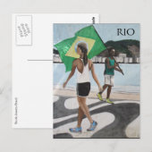 strandvlaggen van rio de janeiro briefkaart (Voorkant / Achterkant)