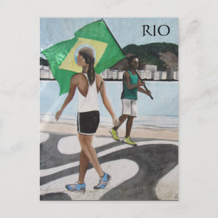 strandvlaggen van rio de janeiro briefkaart