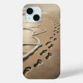 Strandvoetafdrukken met oceaanschuim Case-Mate iPhone case (Achterkant)