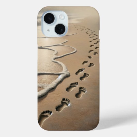 Strandvoetafdrukken met oceaanschuim Case-Mate iPhone case (Achterkant)