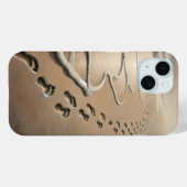 Strandvoetafdrukken met oceaanschuim Case-Mate iPhone case (Achterkant (horizontaal))