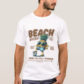 Strandvoetbal en teenslippers t-shirt (Voorkant)