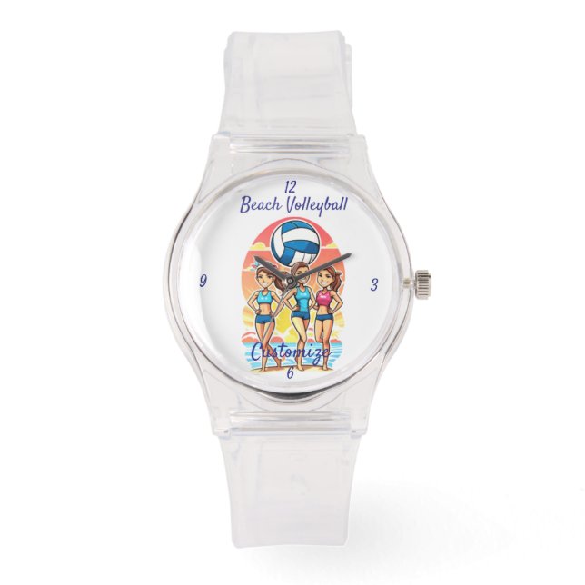 Strandvolleybal Meisjes Thunder_Cove Horloge (Voorkant)