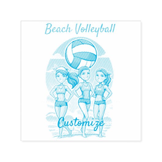 Strandvolleybal Meisjes Thunder_Cove Zelfinktende Stempel (Design)