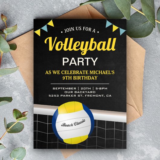 Strandvolleybal Verjaardagsfeestje Kaart