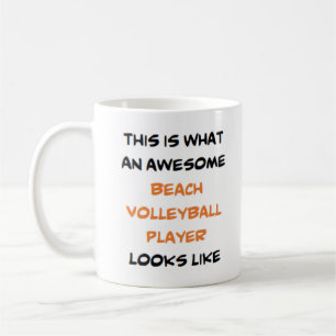 strandvolleybalspeler, geweldige koffiemok
