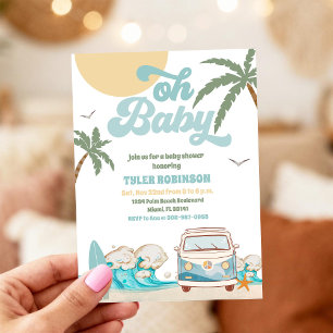 Strandwagen Baby Shower Uitnodiging