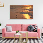 Strandwandeling bij Sunrise Canvas Afdruk (Insitu (Woonkamer))
