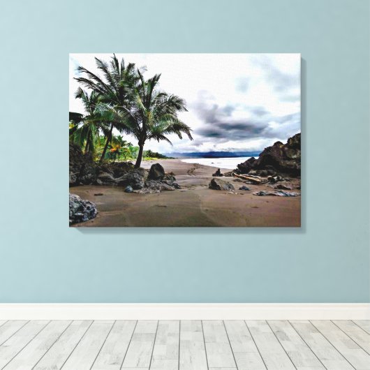 Strandwandeling gestrekte canvas Print (Insitu (Houten vloer))