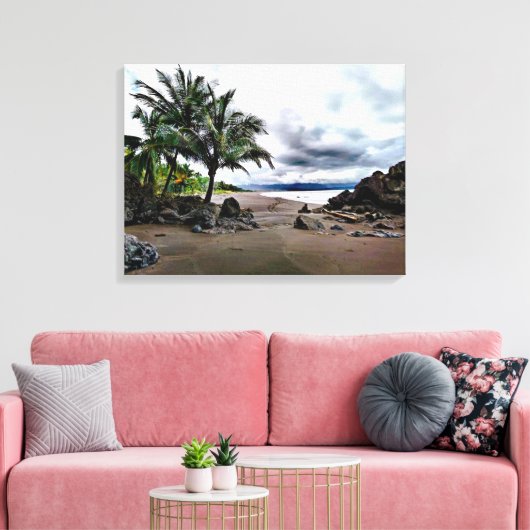 Strandwandeling gestrekte canvas Print (Insitu (Woonkamer))