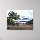 Strandwandeling gestrekte canvas Print (Voorkant)