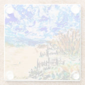 Strandwandeling, glazen onderzetter (Achterkant)