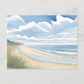 strandwandeling | Waterverf in de kustwateren Briefkaart (Voorkant)