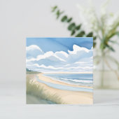 strandwandeling | Waterverf in de kustwateren Kaart (Staand voorkant)