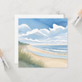 strandwandeling | Waterverf in de kustwateren Kaart (Voorkant / Achterkant in situ)