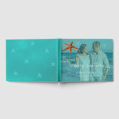 Strandwater blauwe turquoise zeester trouwfoto gastenboek (Volledig)