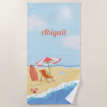 Strandweg bij het water, naam, parasol, stoel