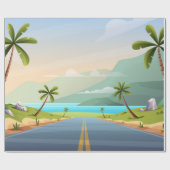 Strandweg landschap cadeaupapier (Vlak)