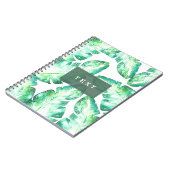 Strandwit Groen Tropisch Blad Chic Notitieboek (Linkerzijde)