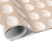 Strandwitte zeeschelpen cadeaupapier (Rol Hoek)