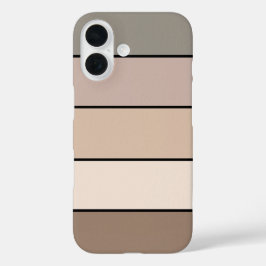 Strandzand aarde toon kleur strepen op Waterverf iPhone 16 Hoesje