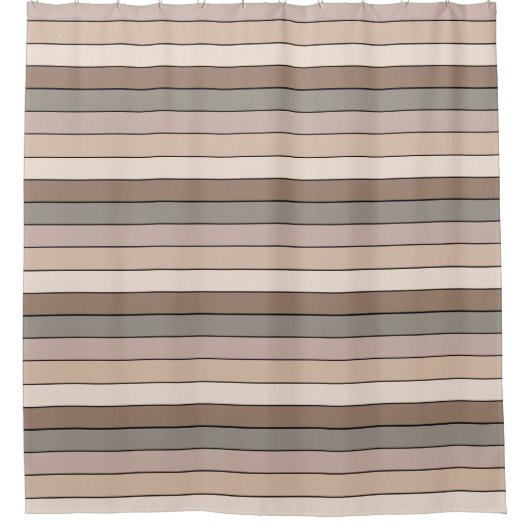 Strandzand aarde toon kleur strepen op Waterverf Douchegordijn (Voorkant)