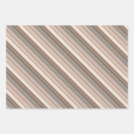Strandzand aarde toon kleur strepen op Waterverf Inpakpapier Vel (Voorkant)