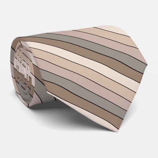 Strandzand aarde toon kleur strepen op Waterverf Stropdas (Opgerold)