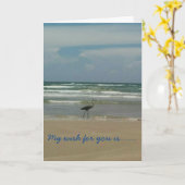 Strandzand en golven verjaardagskaart met vogel kaart (Gele Bloem)