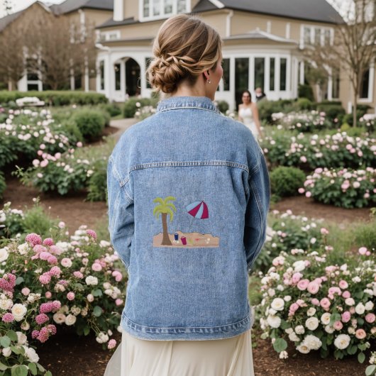Strandzand en parasol denim jacket (Huwelijk Achterkant)