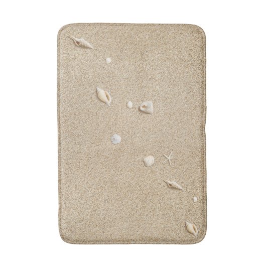 Strandzand en schelpen badmat (Voorkant Verticaal)