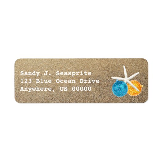 Strandzand en Sieraden Retouradreslabels Etiket (Voorkant)
