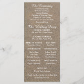 Strandzand en Zee Foam Wedding Program Programmakaart (Achterkant)