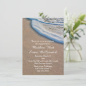 Strandzand en Zee Schuim Trouw Verlovingsfeest Kaart (Staand voorkant)