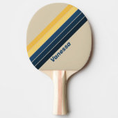  strandzand gestreept met naam tafeltennisbatje (Voorkant)