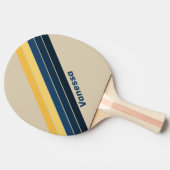  strandzand gestreept met naam tafeltennisbatje (Zijkant)