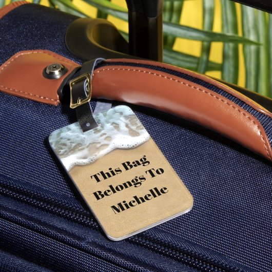 Strandzand Kust Monogram Acryl Bagage Labels