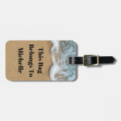 Strandzand Kust Monogram Acryl Bagage Labels (Voorkant horizontaal)