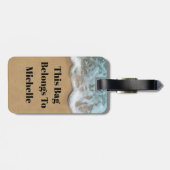 Strandzand Kust Monogram Acryl Bagage Labels (Achterkant horizontaal)