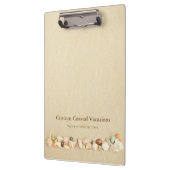 Strandzand met zeeschelpen Business Klembord (Links)