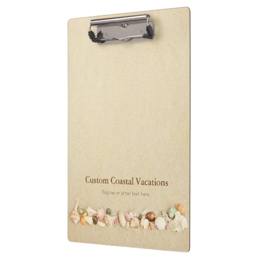 Strandzand met zeeschelpen Business Klembord (Links)