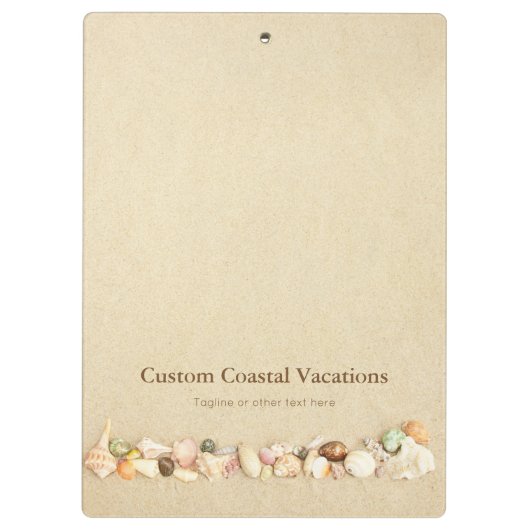 Strandzand met zeeschelpen Business Klembord (Achterkant)