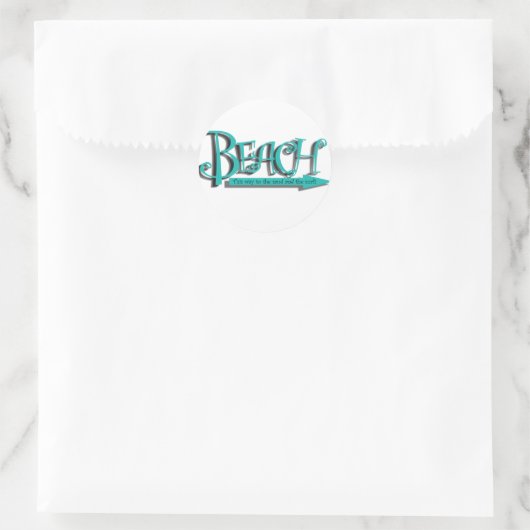 Strandzand-n-surf Ronde Sticker (Tas)