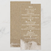 Strandzand & Oceaangewater Trouwmenu Menu (Voorkant / Achterkant)