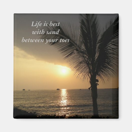 Strandzand op blote voeten magneet (Voorkant)