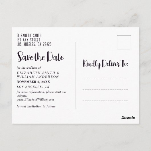 Strandzand Save The Date Briefkaart (Achterkant)